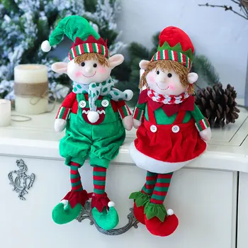 

Christmas Doll Toy Xmas Party Decor Red And Green Long-Legged Cute Elf Christmas Gift Innovative Snowman Decor for home
