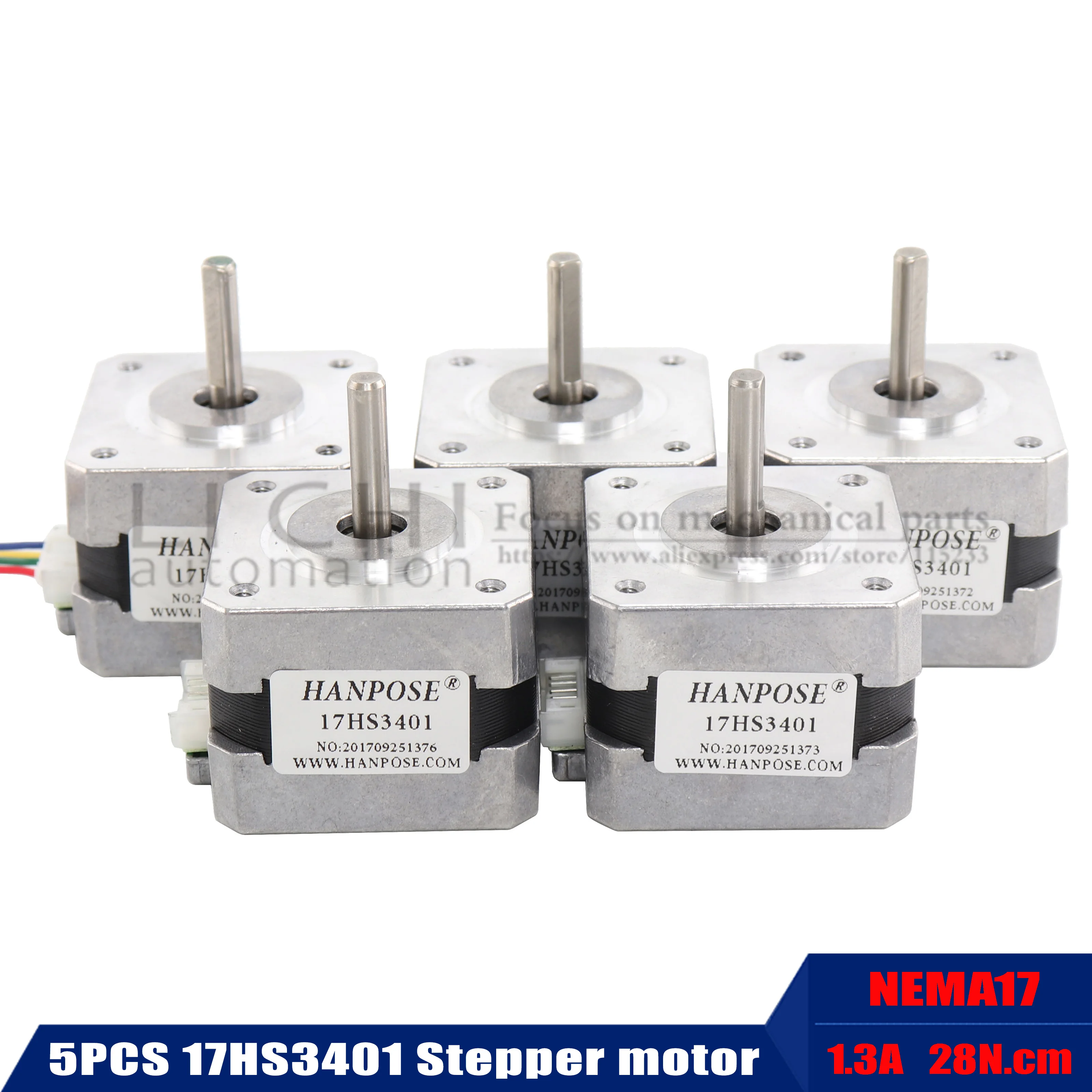 5 шт./лот Nema17 17HS3401 4 lead Nema 17 шаговый двигатель 42BYGH 1.3A CE ROSH ISO CNC лазерный измельчитель