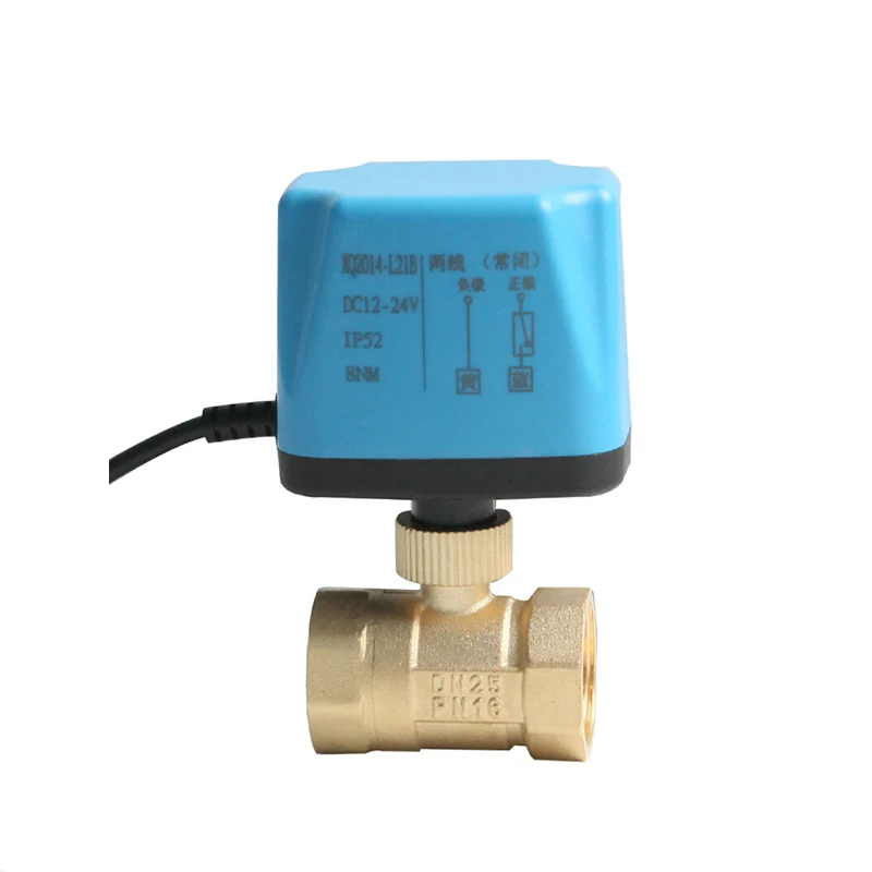 1/2" 3/4" 1" 2" Normally Closed 220V 12V 24V 2-Wire Brass Motorized Ball Valve Replace Solenoid