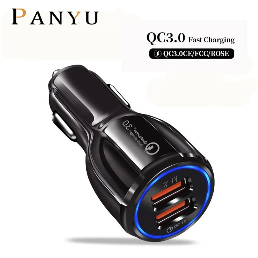 QC3.0 Быстрая зарядка автомобиля двойной USB интерфейс 5 в 3.1A зарядное устройство для iPhone samsung huawei мобильный телефон планшет gps автомобильное зарядное устройство адаптер