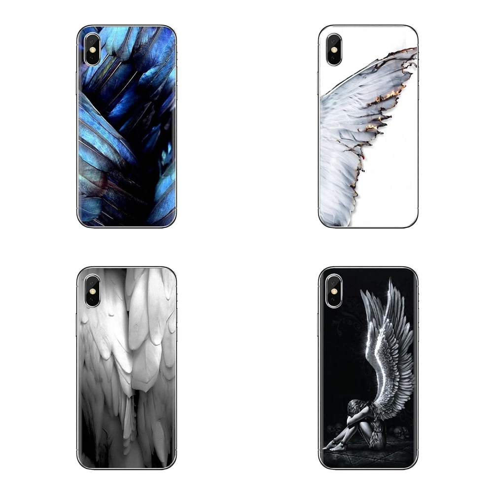 For Xiaomi Redmi 4A S2 Note 3 3S 4 4X 5 Plus 6 7 6A Pro Pocophone F1 Transparent Soft Cases Covers angel wings |