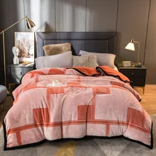 Manta gruesa de franela con estampado para el hogar, manta moderna Simple de terciopelo de cordero Raschel, textil para el hogar, Otoño e Invierno