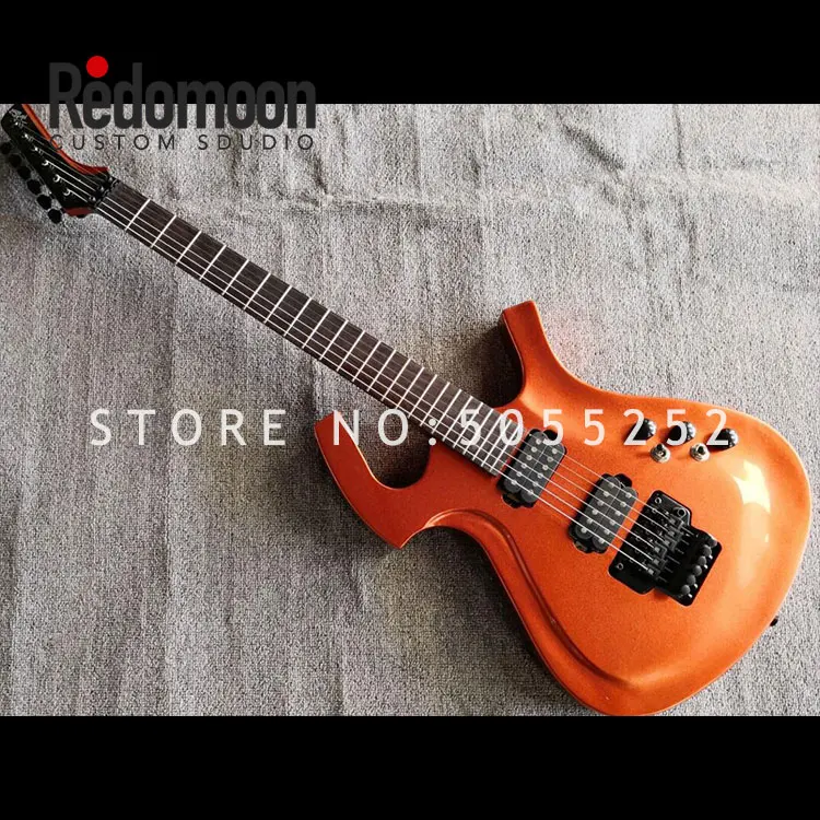 

Factory custom 6 strings guitar with rosewood fingerboard orange color musical instruments shop