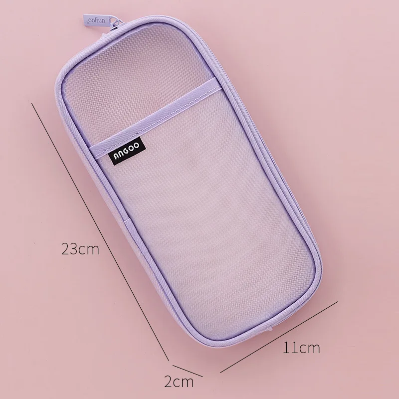 Pencil Cases Transparent Mesh Pencil Case Creative Colored Pen Bag For Students Storage Pouch Stationery School Office Supplies pencil cases