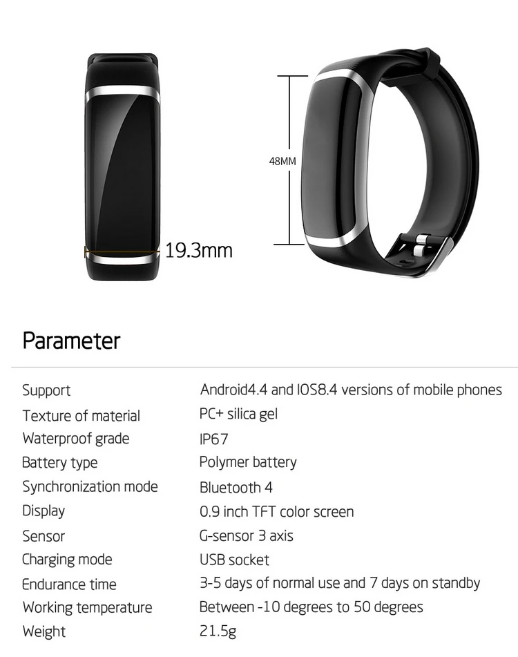EFFEOKKI Wearfit 2.0 Smart Bracelet Watch Children Kids Step Counter Heart Rate Thermometer Screen Touch Fitness Band Tracker