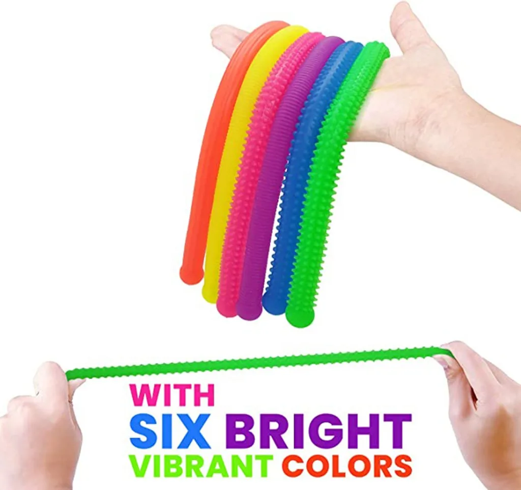 6PCS Soft Rubber Noodle Elastic Rope Toys Pull String Toy Decompression Anti-Anxiety Squishies | Дом и сад