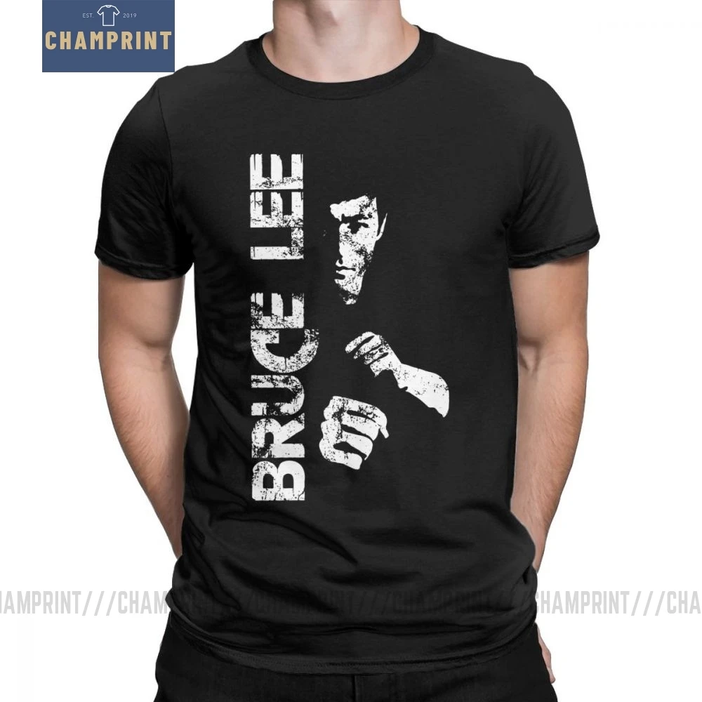 Bruce Lee Men T Shirts Dragon Movie Kung Fu Brusli Karate China Funny Tee  Shirt Short Sleeve T Shirt 100% Cotton Plus Size|T-Shirts| - AliExpress