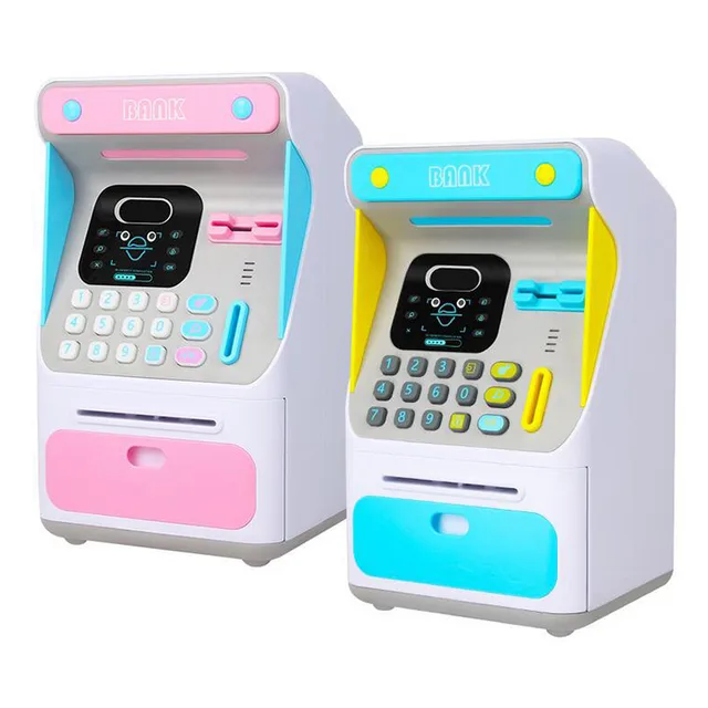 Z20 Atm Personal Cash Coin Money Savings Kids Atm Savings Banking Toys Bank Pink Blue Machine Kids Educational Toys For Children 1