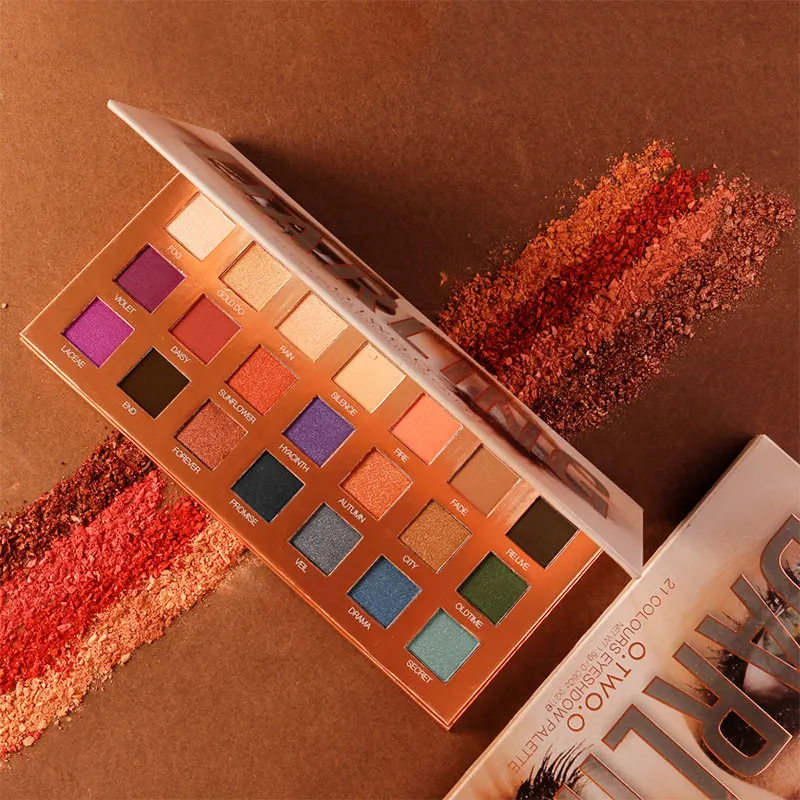

O.TWO.O Eyeshadow Palletes 21 Colors Matte Shimmer Pigmented Shadows Glitter Diamond Shimmer Makeup paleta de sombra para olhos