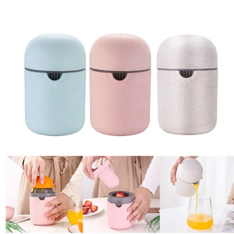 Wheat Straw Manual Hand Citrus Lime Juicer Orange Lemon Strawberry Watermelon Fruits Squeezer Lid Rotation Press Juice Maker | Дом и сад