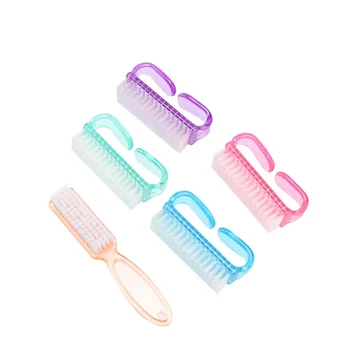 

5pcs Multi-function Nail Brush Set Dust Brush Manicure Tools Transparent Color Hand Fingernail Scrub Cleaning Brushes