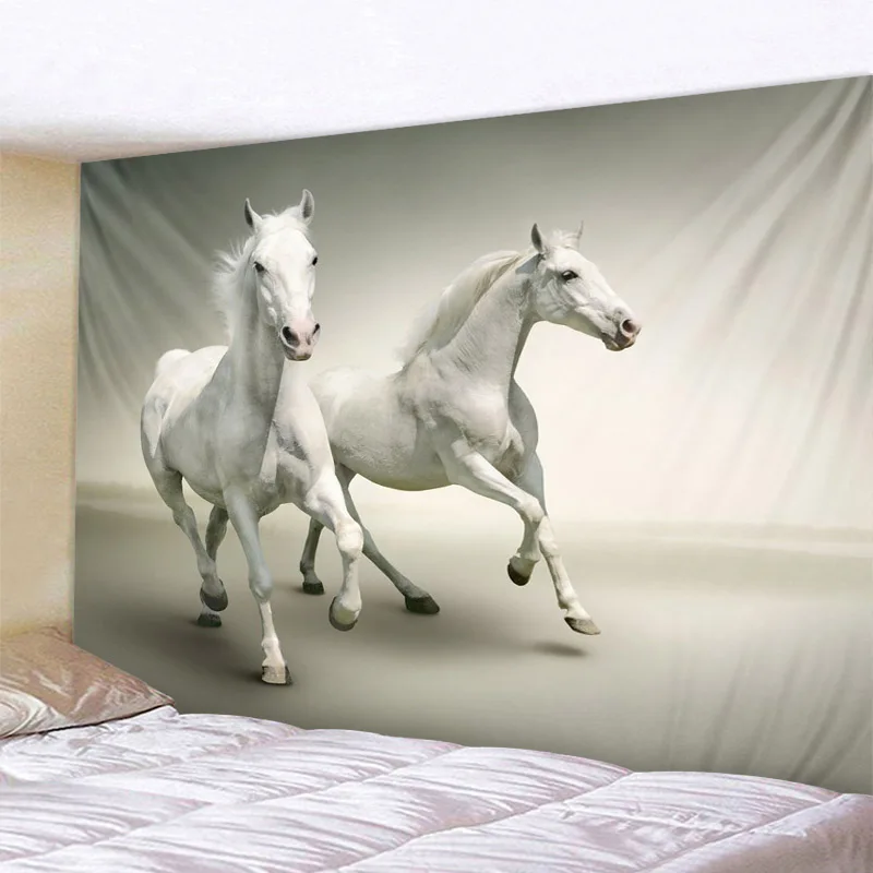 Running horse 3d printing tapestry lion elephant wall hanging polyester fabric home decoration mandala bohemian wall decoration