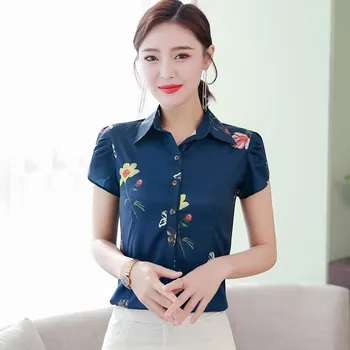 

Fashion Women Tops Blouses Spring Summer Elegant Long Sleeve Solid V-Neck Chiffon Blouse Female Work Wear Shirts Female Clothing