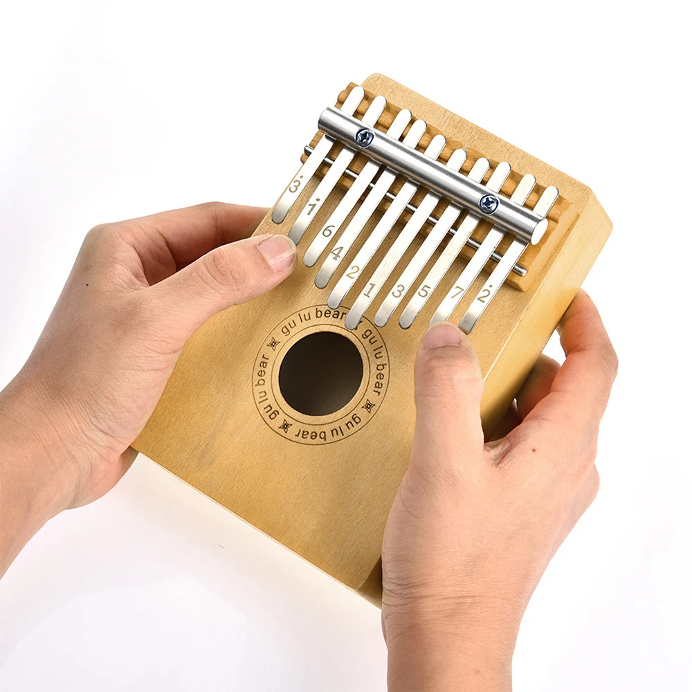 

Portable 10 Key Thumb Piano High-Quality Wood Mahogany Body Musical Instrument With Learning Book Hammer For Beginner New