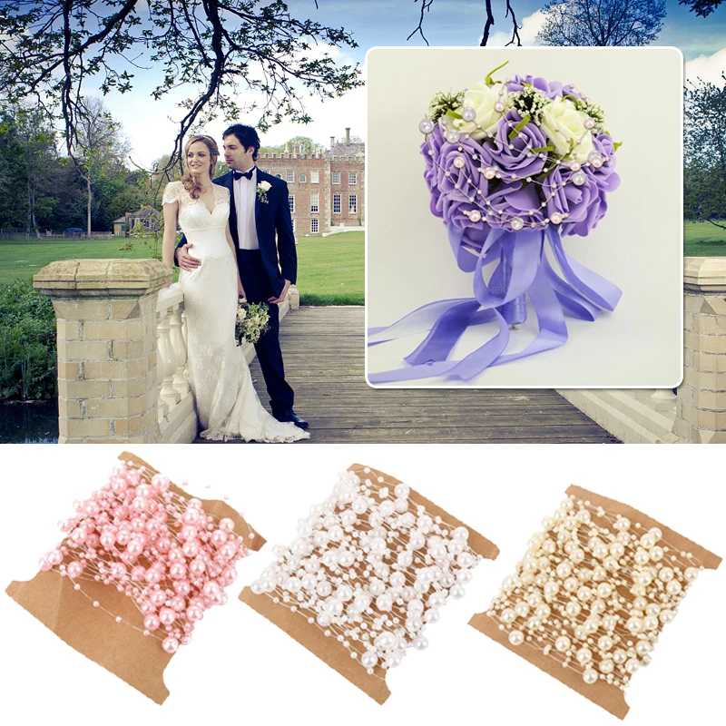 10 м ABS жемчужные бусины цепочка гирлянда Свадебная вечеринка украшение для волос