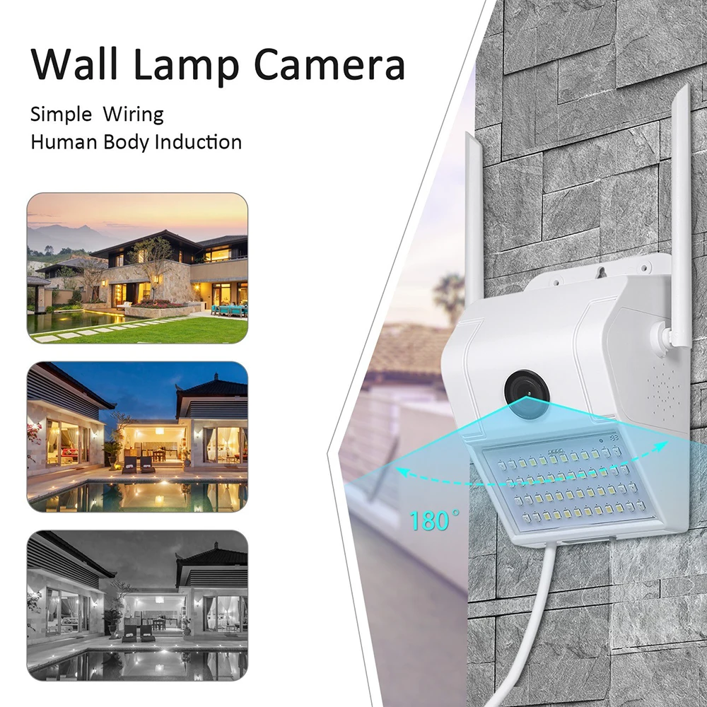 1080P беспроводная WiFi IP камера 2MP настенная лампа безопасности наружная