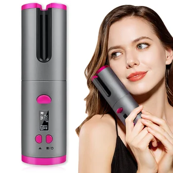 

Cordless Automatic Hair Curler iron wireless Curling Iron USB Rechargeable Air Curler for Curls Waves LCD Display Ceramic Curly