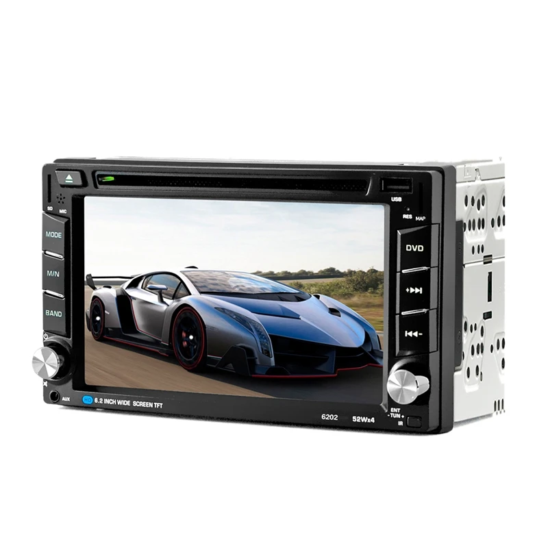 2 Din автомагнитола 6,2 дюймов Mp5 dvd-плеер Gps навигация ЖК-дисплей сенсорный экран Мультимедиа Bluetooth Usb плеер 6202