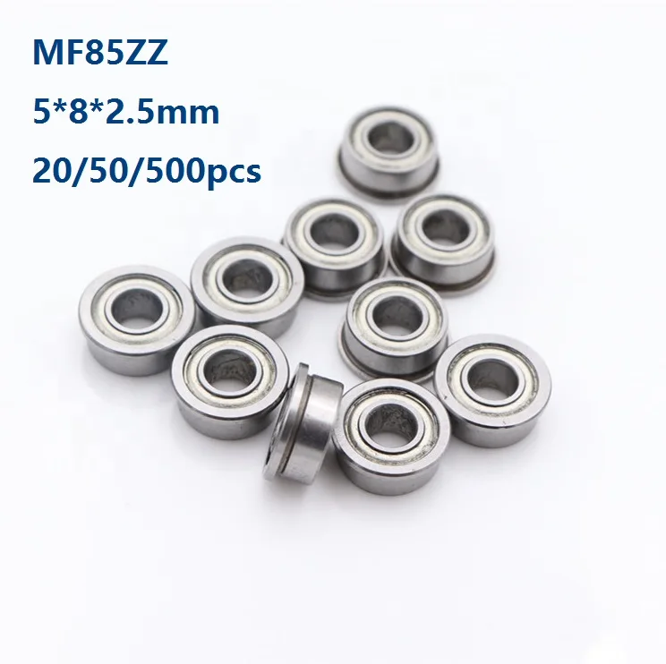 FastEddy Bearings 5x8x2.5mm Flanged Metal Shielded Bearings MF85-ZZ (Pack Of 10)