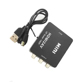 

HDMI TO AV Scaler Adapter HDMI2AV HD Video Converter Box HDMI to RCA AV/CVSB L/R Video 1080P Support NTSC PAL