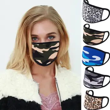 

Women Mask Leopard Print Anti Dust Sand Anti Sunscreen Face Mask Breathable Cycling Protective Filter Air Polluting Mask W3