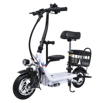 

Three Seat Electric Scooter 10 Inch Two Wheel Instead Of Walking City Mini Adult Electric Bike Bicycle EBike 48V 8Ah/10Ah/12Ah