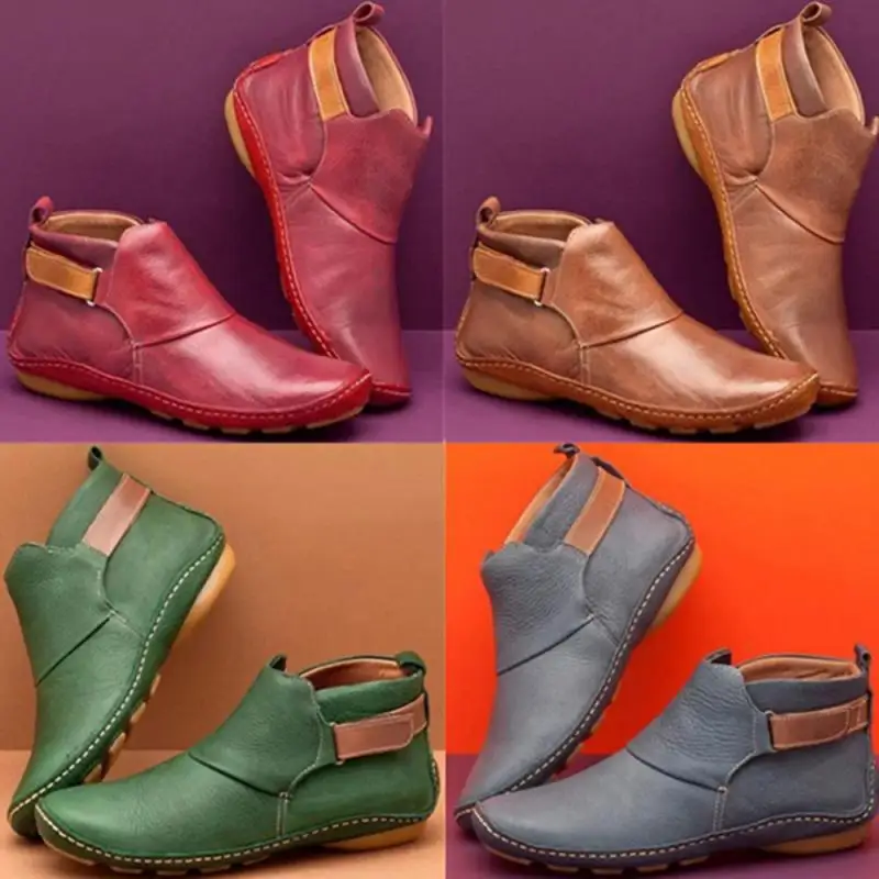 Mujeres cómodo diario suave ajustable Botines De Cuero la Plataforma De las mujeres botas De goma נעליי נשים Zapatos De Mujer