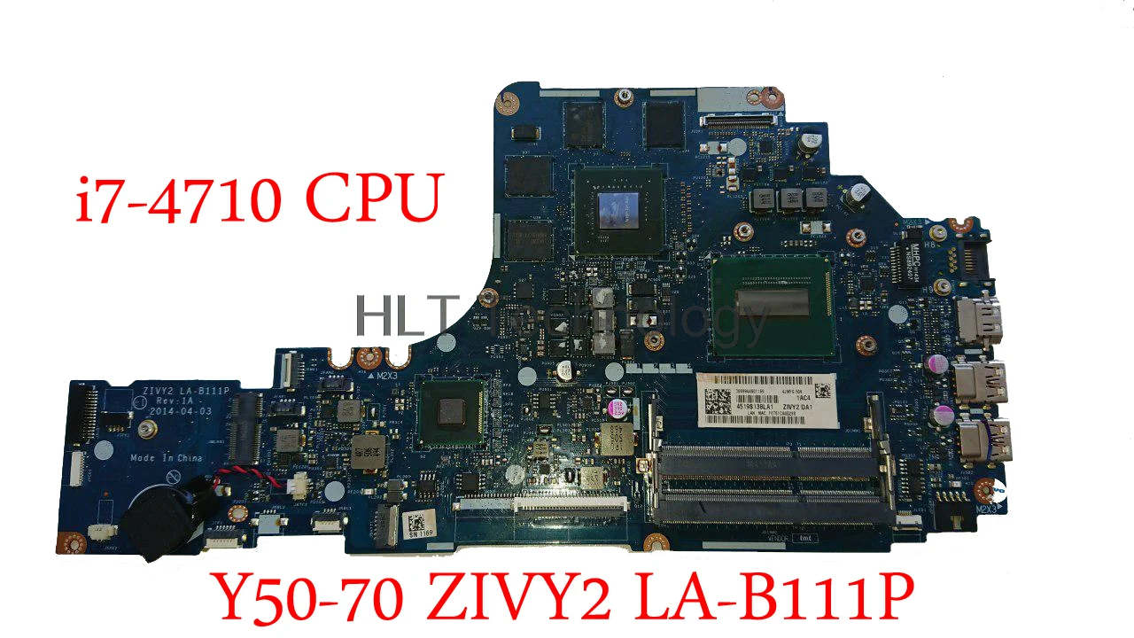 HOLYTIME ноутбук материнская плата для Lenovo Y50-70 ZIVY2 LA-B111P с i7-4710HQ Процессор GTX 860M 2 Гб GPU