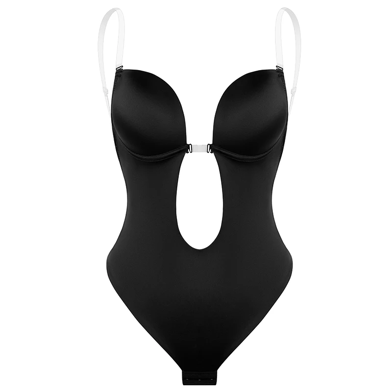 Decote em v Shaper sem Costas Empurrar para Cima Bodysuit Shapewear Profundo Corpo Mergulho Tanga Shapers Cintura Trainer Mulher Cinta Clara Acolchoado Espartilho u 8 Pijamas e Moda Íntima
