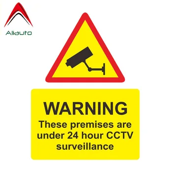 

Aliauto Warning Car Sticker These Premises Protected 24 Hour CCTV Surveillance Accessories PVC Decal for Jdm Vw Polo,18cm*13cm