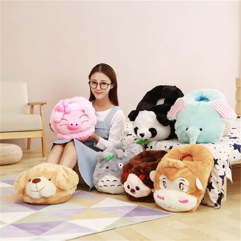 

Manufacturers Direct Selling Cute Cartoon Animal Computer Feet Warm Plush Slipper Autumn & Winter Totoro Monkey Booties