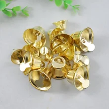 10 шт., маленькие Мини колокольчики, золотые, серебряные, для домашних животных, Висячие металлические колокольчики, свадебные, рождественские украшения, аксессуары, колокольчики для рукоделия