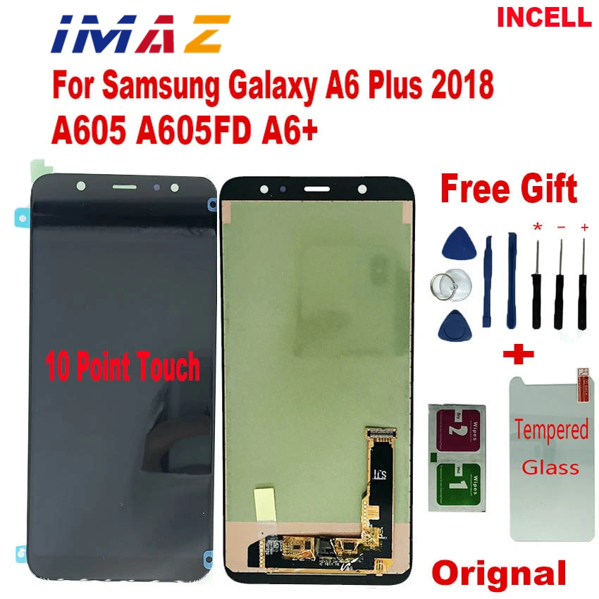 IMAZ A6 + ЖК-дисплей для Samsung Galaxy A6 Plus 2018 ЖК-дисплей сенсорный экран дигитайзер Запасные части для A605 SM-A605F A605FN LCD