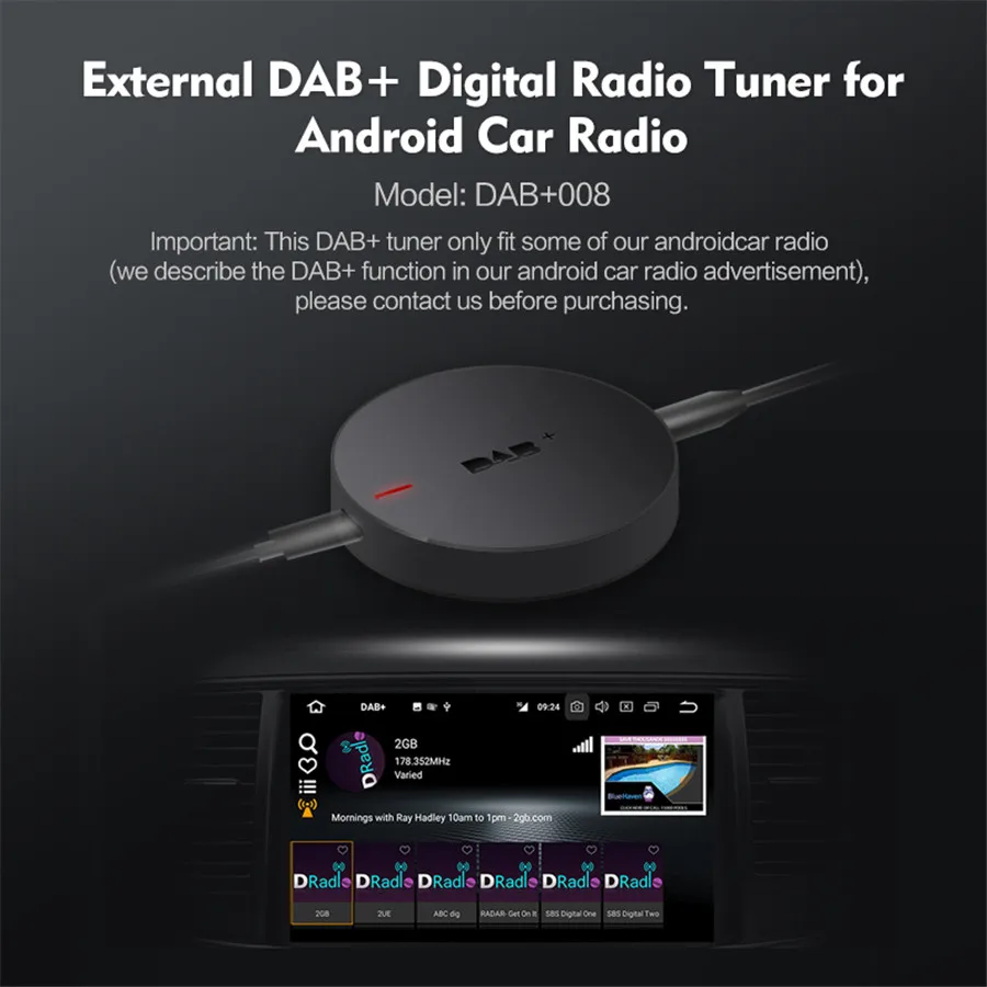 DAB+ коробка одновременное подключение двух телефонов приемник цифрового аудио вещания приемник 3M антенна для автомобильного радиоприемника выше Android 5,1