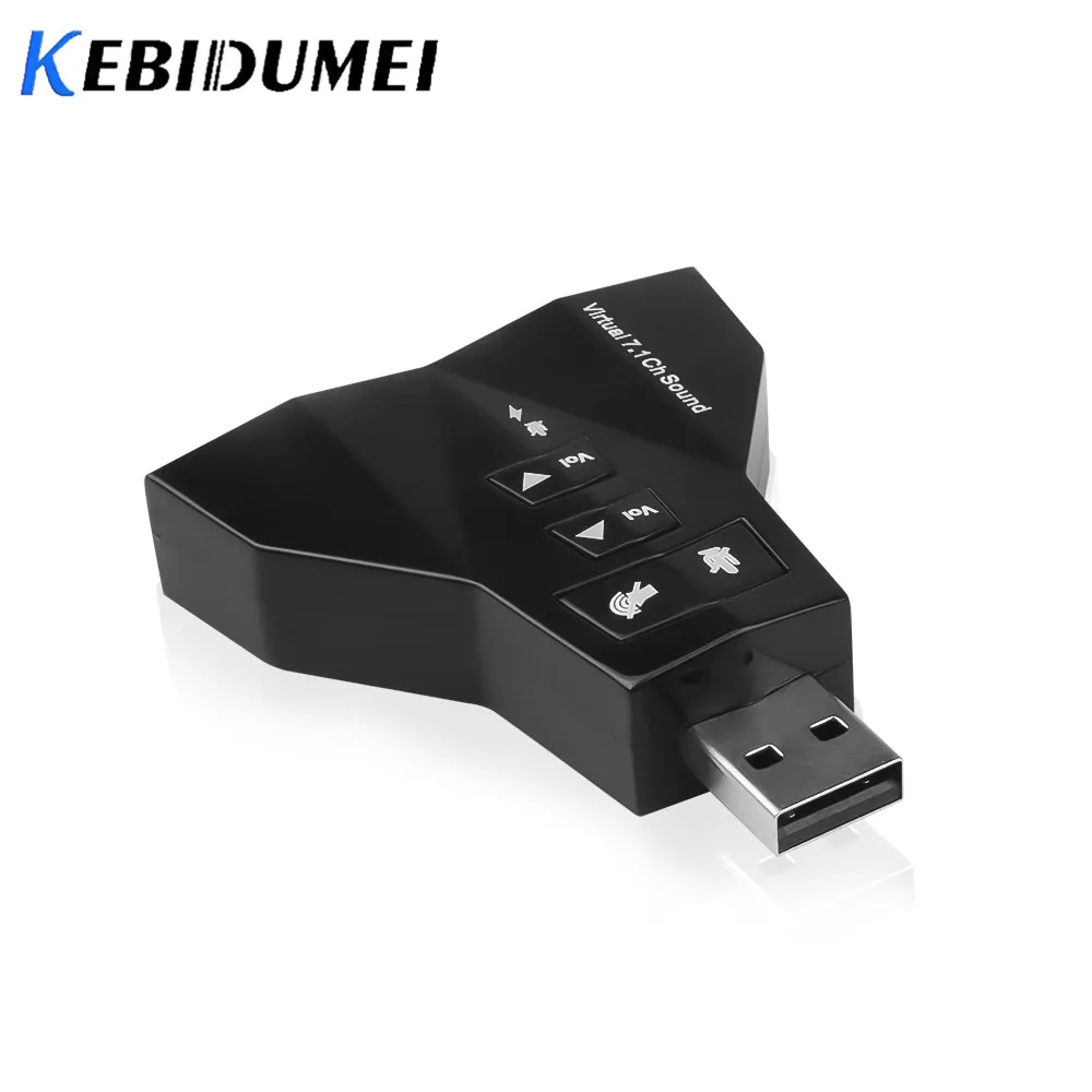 Внешняя звуковая карта kebidumei виртуальная 7 1 канала USB 2 0 3D Аудио наушники с