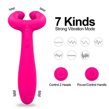 Double Penetration 3 Motors Dildo Vibrator Sex Toys for Women Men Adult Couples Nipple Clitoris Vagina Penis Stimulator Massager 2