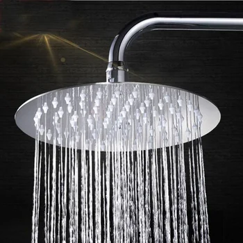 

Round/Square Showerhead Rainfall Rain Shower Head Chrome Ultra-thin Stainless Steel High Pressure Bath Faucet Rainshower