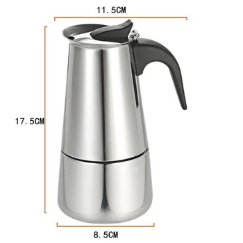 

Aluminum Coffee Maker Pot Electric Stove Stainless steel Silver Office