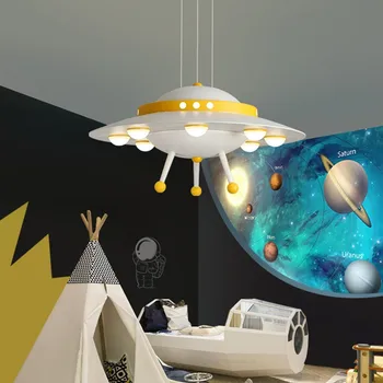 

Nordic flying saucer lamp 6 Heads Led pendant lights kids Bedroom Study Lamp Creative Art Deco Kindergarten kids room chandelier