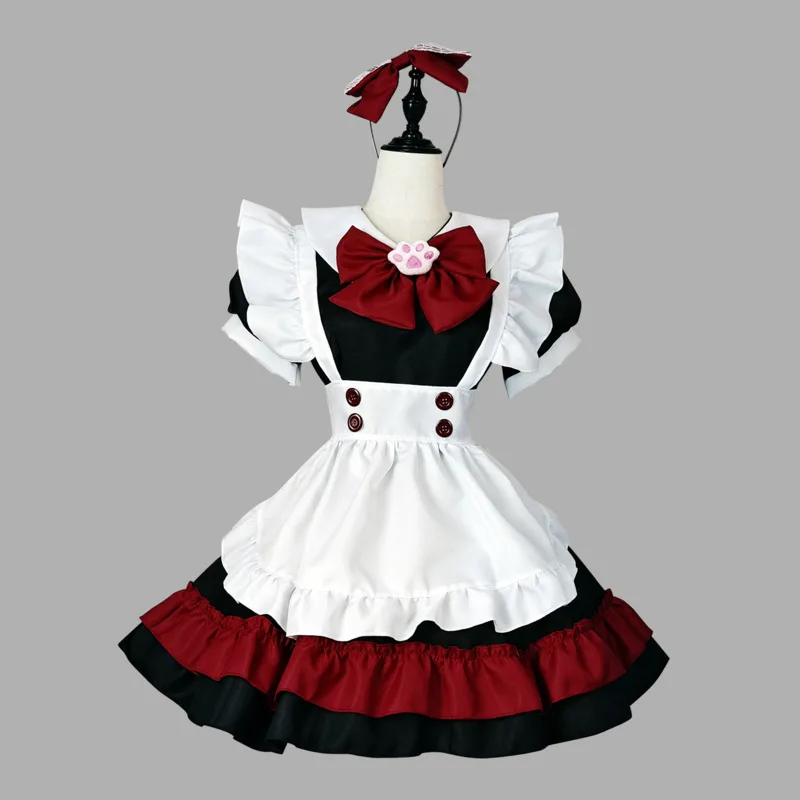Halloween Vampire Little Devil Maid Lolita Gothic Wind Black And Red Cos Anime Role Play Dinning Room Waitress Costume BZQL |