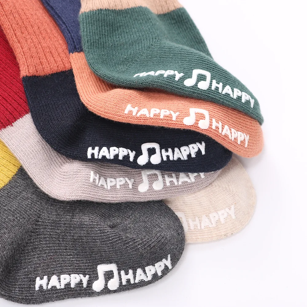 Нескользящие Детские носки осенне зимние из кораллового флиса теплые напольные