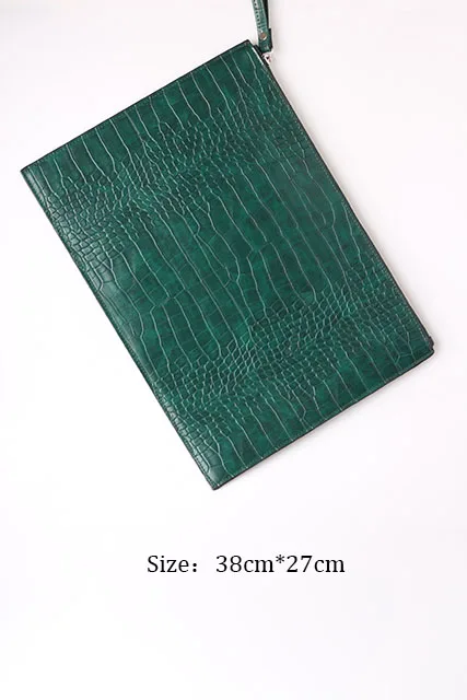 Crocodile Green(L) Вечерняя сумка с узором «крокодиловая кожа», Новая модная женская сумка со страусиным узором, сумка-конверт со змеиным узором, повседневные клатчи, кошелек - Цвет: Crocodile Green(L)
