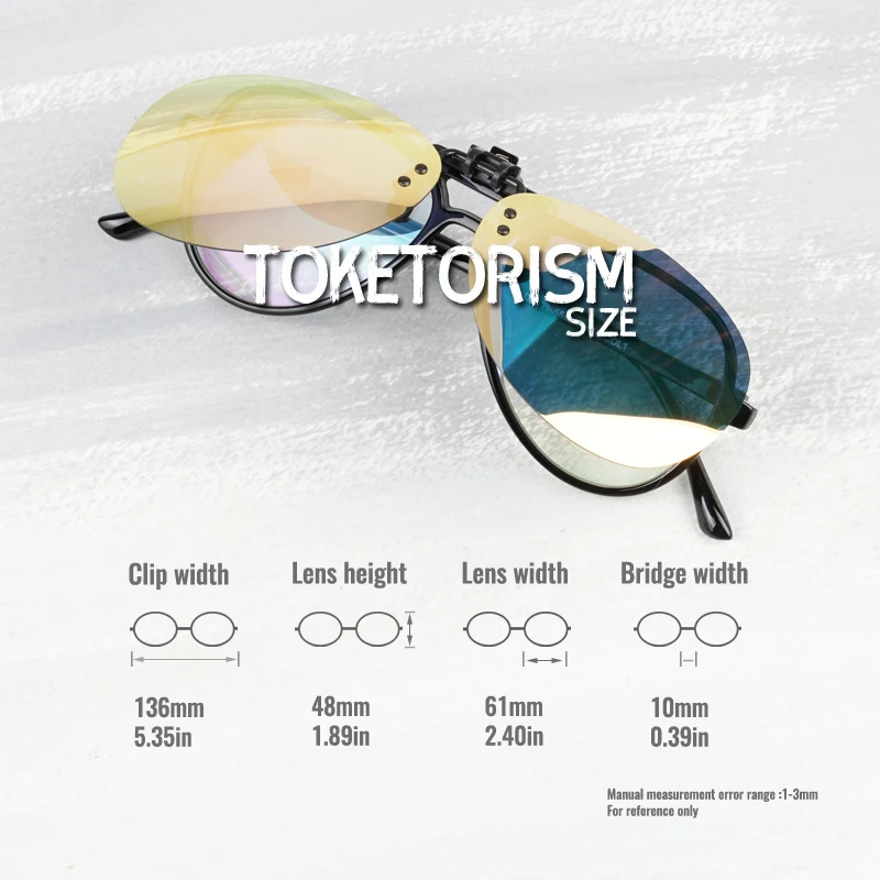Toketorism Ретро Пилот Стиль женские мужские анти-УФ поляризованные прикрепляемые очки Флип-ап поляризованные солнцезащитные очки для вождения 409