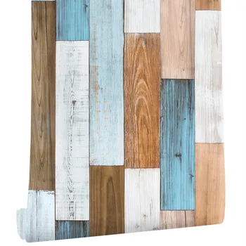 

Waterproof PVC self-adhesive wallpaper Mediterranean style wood for bedroom living room office kitchen wall papers home decor b