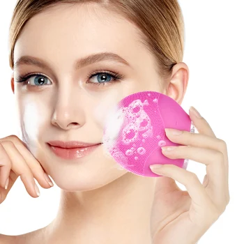 

Cepillo de limpieza facial de silicona Limpiador facial eléctrico Limpiador de poros profundos Cepillo masajeador de la piel
