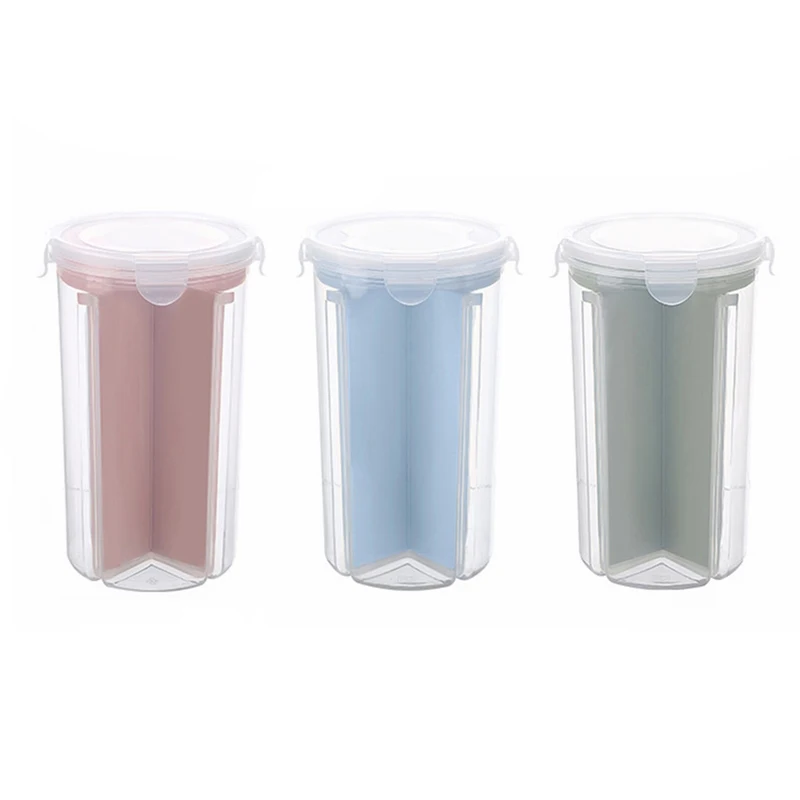 Best Kitchen Transparent Compartment Sealed Cans Grain Storage Tank Multifunctional Food Storage Box Storage Tank 5L Green Plast