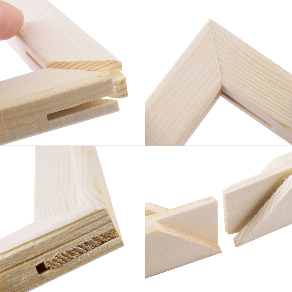 Buckle Style Wood Frame For Canvas Oil Painting DIY Wall Photo Frame Poster Nature Wood Wooden Stretcher Bar