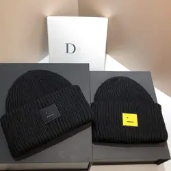 21AC Studios – bonnet en laine pour adulte, bonnet pour le visage souriant, tricoté, en cachemire, chaud, pour Couple, amoureux de l'acné, Street, Hip hop 