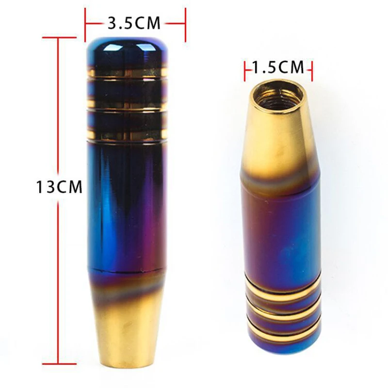 JDM Золотой сгоревший синий стиль золотой алюминий 13 см ручка переключения передач Головка рычага для универсального автомобиля
