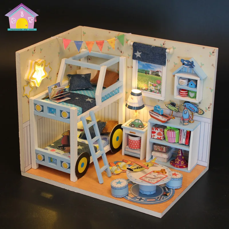 

Doll House DIY Miniature Dollhouse Model Wooden Toy Furnitures Boneca Dolls Houses Toys Birthday Gift Toy for children